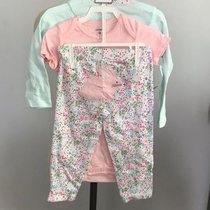 Carter’s 3 piece set baby girls onesie and pants
